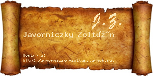Javorniczky Zoltán névjegykártya