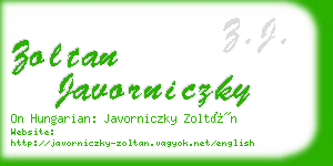 zoltan javorniczky business card